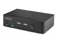 StarTech.com 2-Port DisplayPort KVM Switch, 8K 60Hz / 4K 144Hz, Single Display, DP 1.4, 2x USB 3.0 Ports, 4x USB 2.0 HID Ports, Push-Button & Hotkey Switching, TAA Compliant - OS Independent, Metal Housing (D86A2-2-PORT-8K-KVM) - Omkopplare för tangentbord/video/mus/ljud/USB - 2 x KVM/ljud/USB - 1 lokal användare - skrivbordsmodell - TAA-kompatibel D86A2-2-PORT-8K-KVM