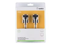 Belkin PC Monitor Cable - VGA-kabel - HD-15 (VGA) (hane) till HD-15 (VGA) (hane) - 1.8 m - formpressad, tvinnad, tumskruvar F2N028BT1.8M