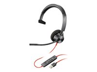 HP Poly Blackwire 3310 - Blackwire 3300 series - headset - på örat - kabelansluten - USB-A - svart - Certifierad för Microsoft-teams 767F6AA