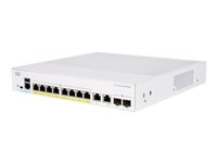 Cisco Business 350 Series 350-8FP-2G - Switch - L3 - Administrerad - 8 x 10/100/1000 (PoE+) + 2 x kombination Gigabit Ethernet/Gigabit SFP - rackmonterbar - PoE+ (120 W) CBS350-8FP-2G-EU