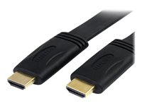 StarTech.com 25 ft Flat High Speed HDMI Cable with Ethernet - Ultra HD 4k x 2k HDMI Cable - HDMI to HDMI M/M - Flat HDMI Cable (HDMIMM25FL) - HDMI-kabel med Ethernet - HDMI hane till HDMI hane - 7.6 m - svart HDMIMM25FL