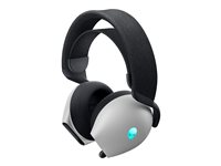Alienware Tri-Mode Wireless Gaming Headset AW725H - Headset - fullstorlek - Bluetooth/radiofrekvens 2,4 GHz - trådlös, kabelansluten - 3,5 mm kontakt - månljus AW725H-W-DEAM