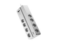 APC SurgeArrest Essential - Överspänningsskydd - AC 230 V - 2300 Watt - utgångskontakter: 8 - 2 m sladd - Belgien, Frankrike - vit PM8-FR