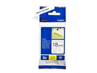 Brother TZe-S241 - Extrastark häftning - svart på vitt - Rulle (1,8 cm x 8 m) 1 kassett(er) bandlaminat - för Brother PT-D600; P-Touch PT-D400, D450, D800, E550, P750, P900, P950; P-Touch EDGE PT-P750 TZES241