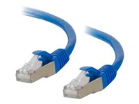 C2G Cat6a Booted Shielded (STP) Network Patch Cable - Patch-kabel - RJ-45 (hane) till RJ-45 (hane) - 30 cm - STP - CAT 6a - formpressad, hakfri, tvinnad - blå 89926