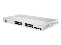 Cisco Business 250 Series CBS250-24PP-4G - Switch - L3 - smart - 24 x 10/100/1000 (PoE+) + 4 x Gigabit SFP - rackmonterbar - PoE+ (100 W) CBS250-24PP-4G-EU