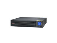 APC Easy UPS On-Line - UPS (kan monteras i rack) - AC 220/230/240 V - 900 Watt - 1000 VA - 1-fas - Bly-syra - USB, serial - utgångskontakter: 3 - PFC - 2U - Europa - svart, RAL 7010 SRV1KRIRK-E