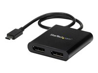StarTech.com USB-C till DisplayPort-flerskärmsadapter - MST-hubb med 2 portar - DisplayPort-adapter - USB-C (hane) till DisplayPort (hona) - Displayport 1.2/Thunderbolt 3 - 38.6 m - USB-ström, 4K30 Hz (3840 x 2160) stöd, 2560 x 1600 (WQXGA)-stöd 60 Hz - svart - för P/N: BNDTB10GI, BNDTB210GSFP, BNDTB310GNDP, BNDTB410GSFP, BNDTB4M2E1, BNDTBUSB3142 MSTCDP122DP