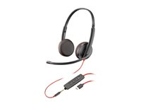 HP Poly Blackwire C3225 - Blackwire 3200 Series - headset - på örat - kabelansluten - USB-C, 3,5 mm kontakt - svart - Skype-certifierat, Cisco Jabber-certifierad, Avaya-certifierad 80S04A6