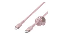 Belkin BoostCharge - Lightning-kabel - 24 pin USB-C hane till Lightning hane - 2 m - rosa CAA011BT2MPK