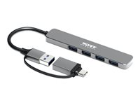 PORT Connect - Hubb - USB-C/USB-A - 4 x SuperSpeed USB 3.0 - skrivbordsmodell 900161