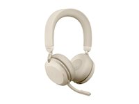 Jabra Evolve2 75 - Headset - på örat - Bluetooth - trådlös - aktiv brusradering - USB-A - ljudisolerande - beige - Optimerad för UC 27599-989-998