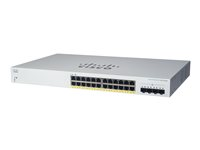 Cisco Business 220 Series CBS220-24FP-4X - Switch - smart - 24 x 10/100/1000 (PoE+) + 4 x 10 Gigabit SFP+ (upplänk) - rackmonterbar - PoE+ (382 W) CBS220-24FP-4X-EU
