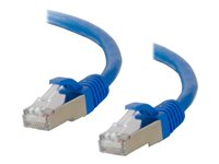 C2G Cat6a Booted Shielded (STP) Network Patch Cable - Patch-kabel - RJ-45 (hane) till RJ-45 (hane) - 20 m - STP - CAT 6a - formpressad, hakfri, tvinnad - blå 89929