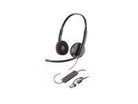 HP Poly Blackwire 3215 - Blackwire 3200 Series - headset - på örat - kabelansluten - 3,5 mm kontakt, USB-C - svart - Certifierad för Skype for Buisness, Avaya-certifierad, Cisco Jabber-certifierad, UC-certifierad 8X227A6