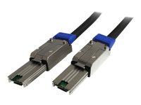 StarTech.com 2m External Mini SAS Cable - Serial Attached SCSI SFF-8088 to SFF-8088 - 2x SFF-8088 (M) - 2 meter, Black (ISAS88882) - Extern SAS-kabel - TAA-kompatibel - SAS 6Gbit/s - 4-vägs - 26-pin 4x skärmad Mini MultiLane SAS (SFF-8088) (P) till 26-pin 4x skärmad Mini MultiLane SAS (SFF-8088) (P) - 2 m - sprintlåsning - svart ISAS88882