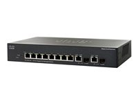 Cisco Small Business SG300-10 - Switch - L3 - Administrerad - 8 x 10/100/1000 + 2 x kombinations-Gigabit SFP - skrivbordsmodell SRW2008-K9-G5