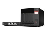 QNAP TS-473A - NAS-server - 4 fack - SATA 6Gb/s - RAID JBOD, 0, 1, 10, 5, 6 - RAM 8 GB - 2.5 Gigabit Ethernet - iSCSI support - med QSW-1105-5T-omkopplare TS-473A-SW5T