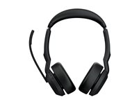 Jabra Evolve2 55 MS Stereo - Headset - på örat - Bluetooth - trådlös - aktiv brusradering - USB-A - svart - Zoomcertifierad, Certifierad för Microsoft-teams, Cisco Webex Certified, Optimerad för UC, Alcatel-Lucent-certifierad, Avaya-certifierad, Unify-certifierad, MFi-certifierad, Google Meet-certifierad, Amazon Chime-certifierad, Google Fast Pair-certifierad 25599-999-999
