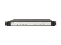 Eaton NetDirector 16-Port Cat5e KVM over IP Switch - Virtual Media, 2 Remote/1 Local User, HDMI Output, 1U Rack-Mount, TAA - Omkopplare för tangentbord/video/mus - CAT5/5e - 16 x KVM port(s) - 1 lokal användare - 2 IP-användare - rackmonterbar - TAA-kompatibel B064-016-02-IPH