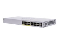 Cisco Business 110 Series 110-24PP - Switch - ohanterad - 12 x 10/100/1000 (PoE) + 12 x 10/100/1000 + 2 x kombinations-Gigabit SFP - rackmonterbar, skrivbordsmodell, väggmonterbar - PoE (100 W) CBS110-24PP-EU