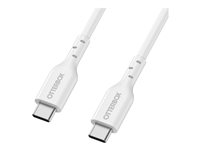 OtterBox - USB-kabel - USB-C (hane) till USB-C (hane) - USB 2.0 - 3 A - 2 m - vit 78-81360