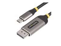 StarTech.com 10ft (3m) USB-C to DisplayPort Adapter Cable, 8K 60Hz - Adapterkabel - USB-C (hane) till DisplayPort (hane) spärrad - USB4 / Thunderbolt 3 / Thunderbolt 4 / DisplayPort 1.4 - 3 m - 8K60Hz stöd, 4K144Hz stöd - grå, svart 142-USBC-DP-8K-10F
