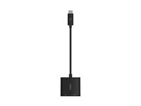 Belkin USB-C to HDMI + Charge Adapter - Videokort - USB-C hane till HDMI, USB-C (enbart ström) hona - svart - stöd för 4K, USB Power Delivery (60W) AVC002BTBK