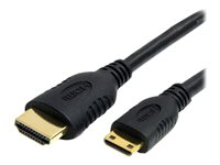 StarTech.com 2 m Höghastighets HDMI-kabel med Ethernet - HDMI till HDMI Mini ? M/M - HDMI-kabel med Ethernet - HDMI hane till 19 pin mini HDMI Type C hane - 2 m - skärmad - svart HDACMM2M